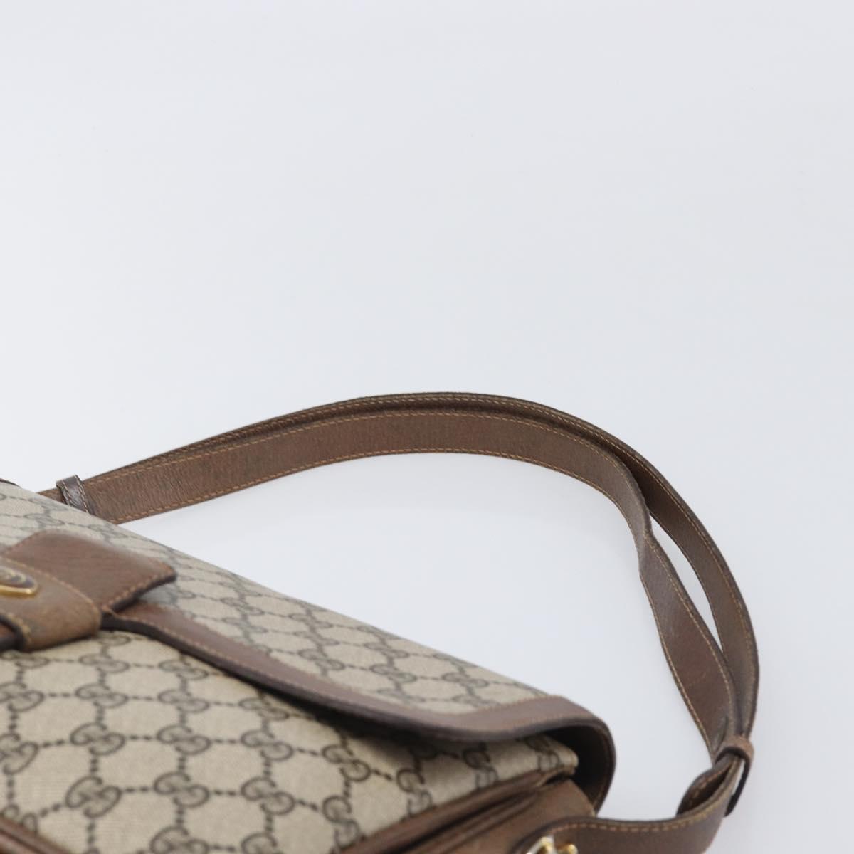 GUCCI GG Supreme Shoulder Bag PVC Beige Gold Tone 1 001 4084 Auth 201306