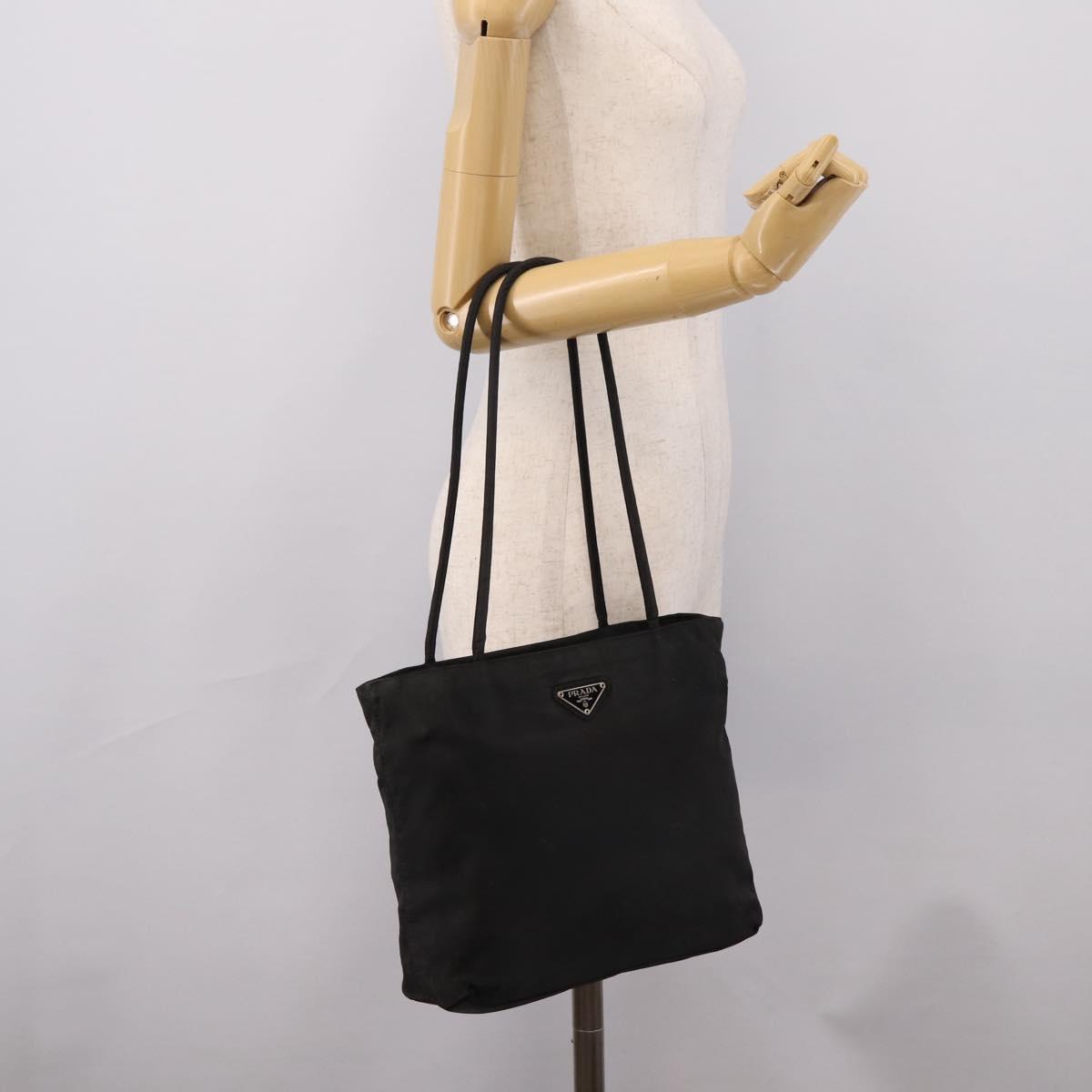 PRADA Tote Bag Nylon Black Auth 201307
