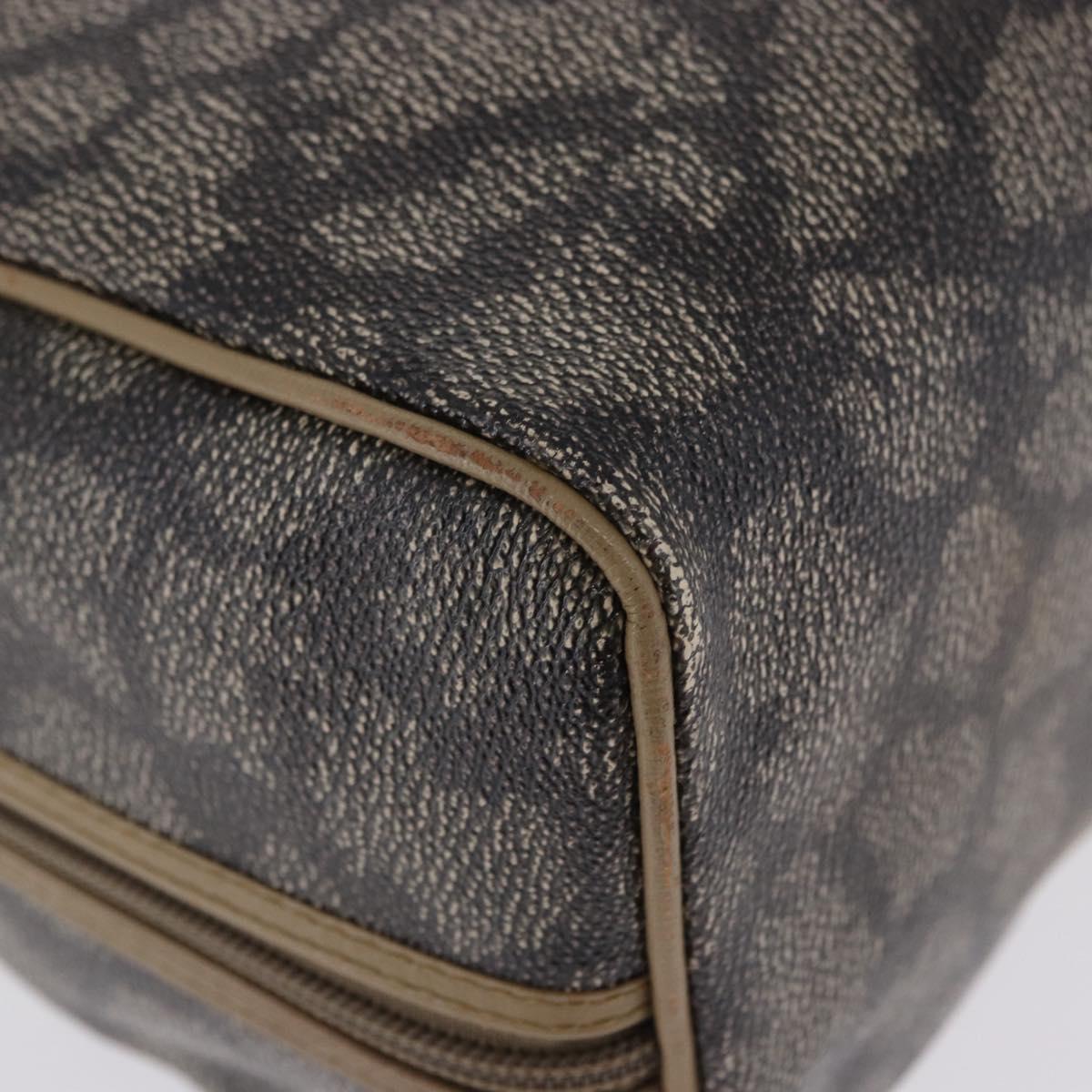 SAINT LAURENT Hand Bag PVC Leather Black Beige Auth 201308