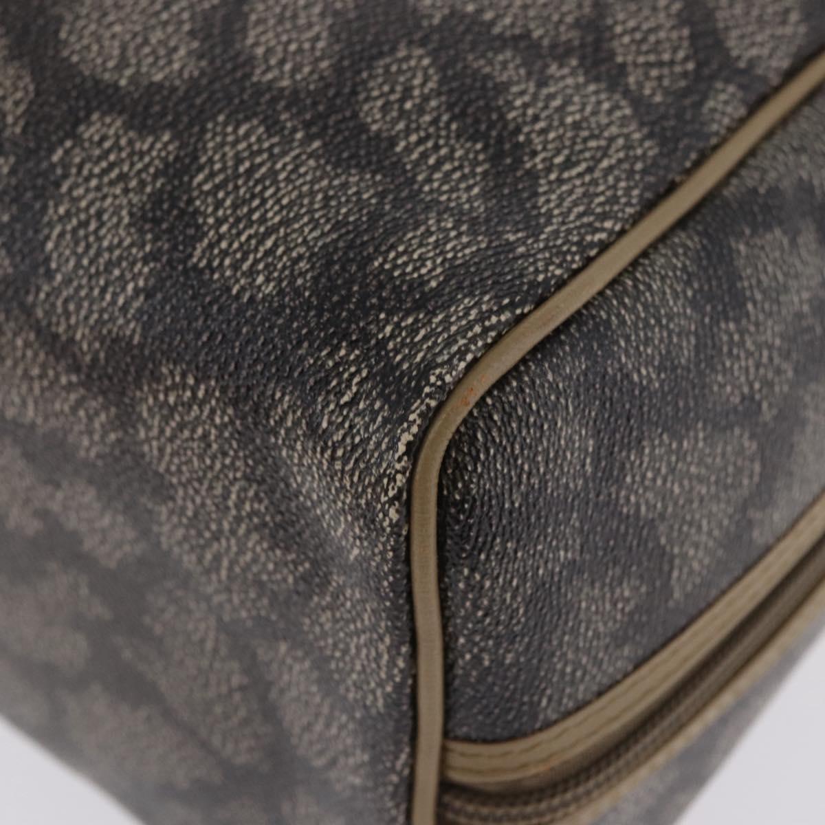SAINT LAURENT Hand Bag PVC Leather Black Beige Auth 201308