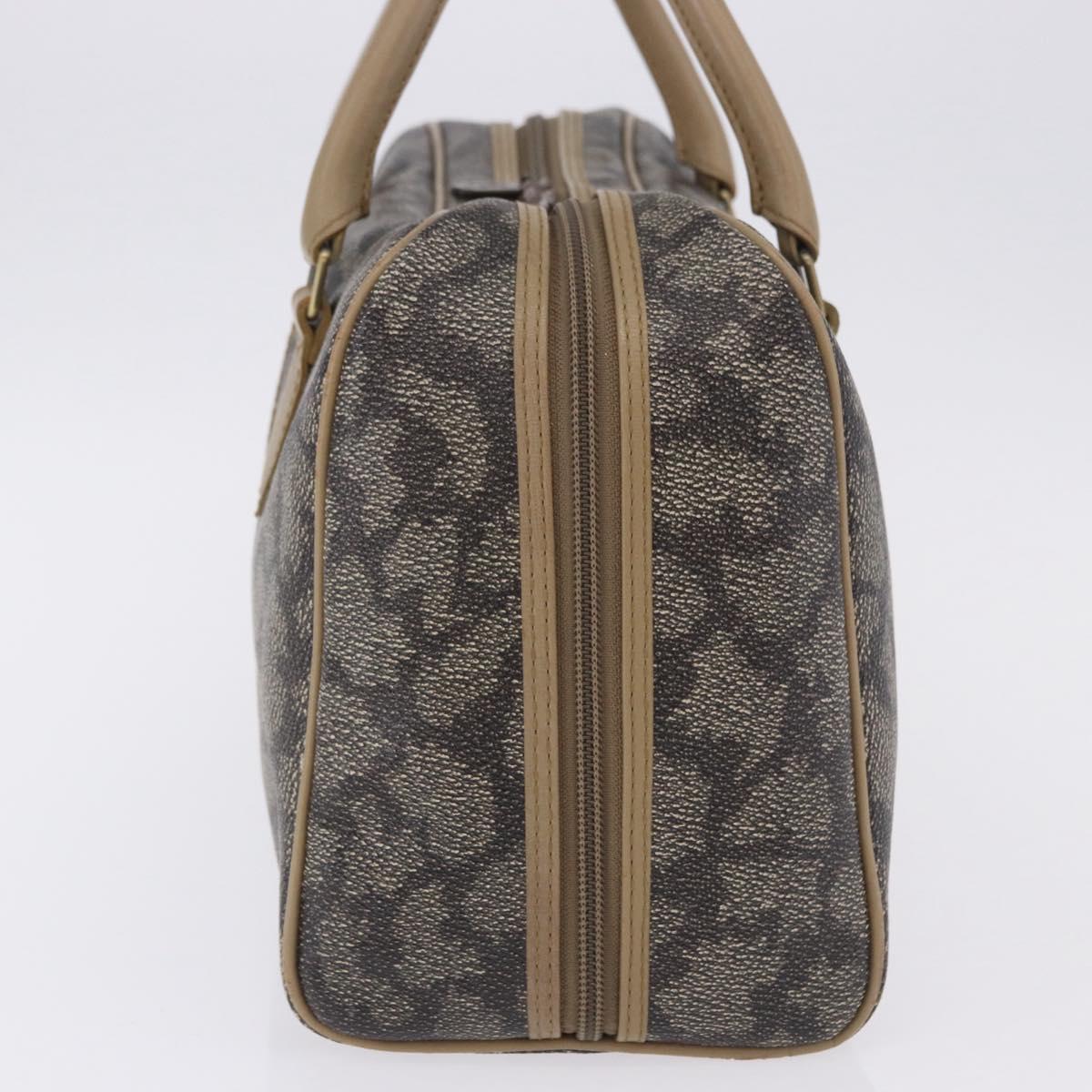 SAINT LAURENT Hand Bag PVC Leather Black Beige Auth 201308