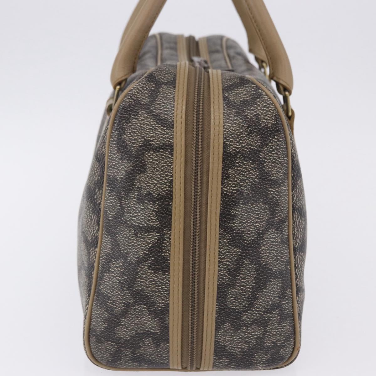 SAINT LAURENT Hand Bag PVC Leather Black Beige Auth 201308