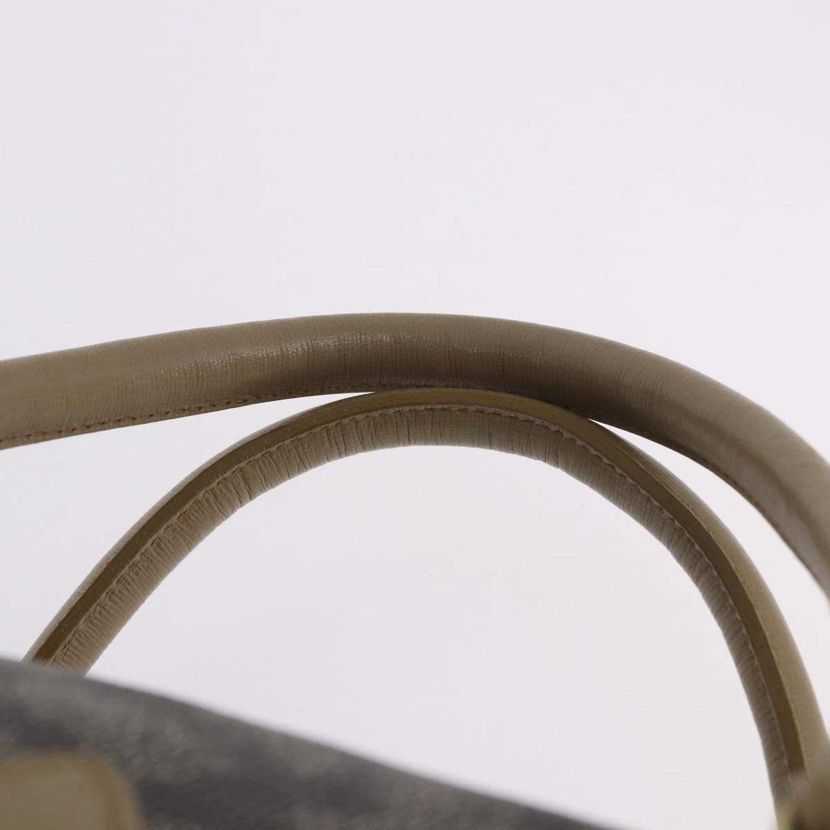 SAINT LAURENT Hand Bag PVC Leather Black Beige Auth 201308