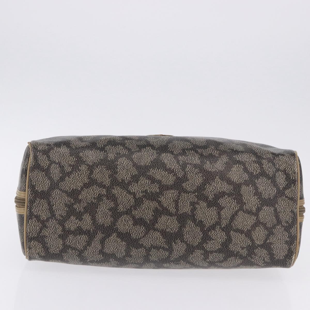 SAINT LAURENT Hand Bag PVC Leather Black Beige Auth 201308