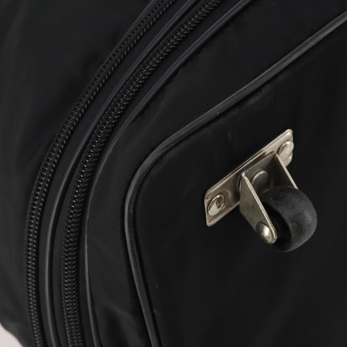 PRADA Boston Bag Nylon Black Silver Auth 201310