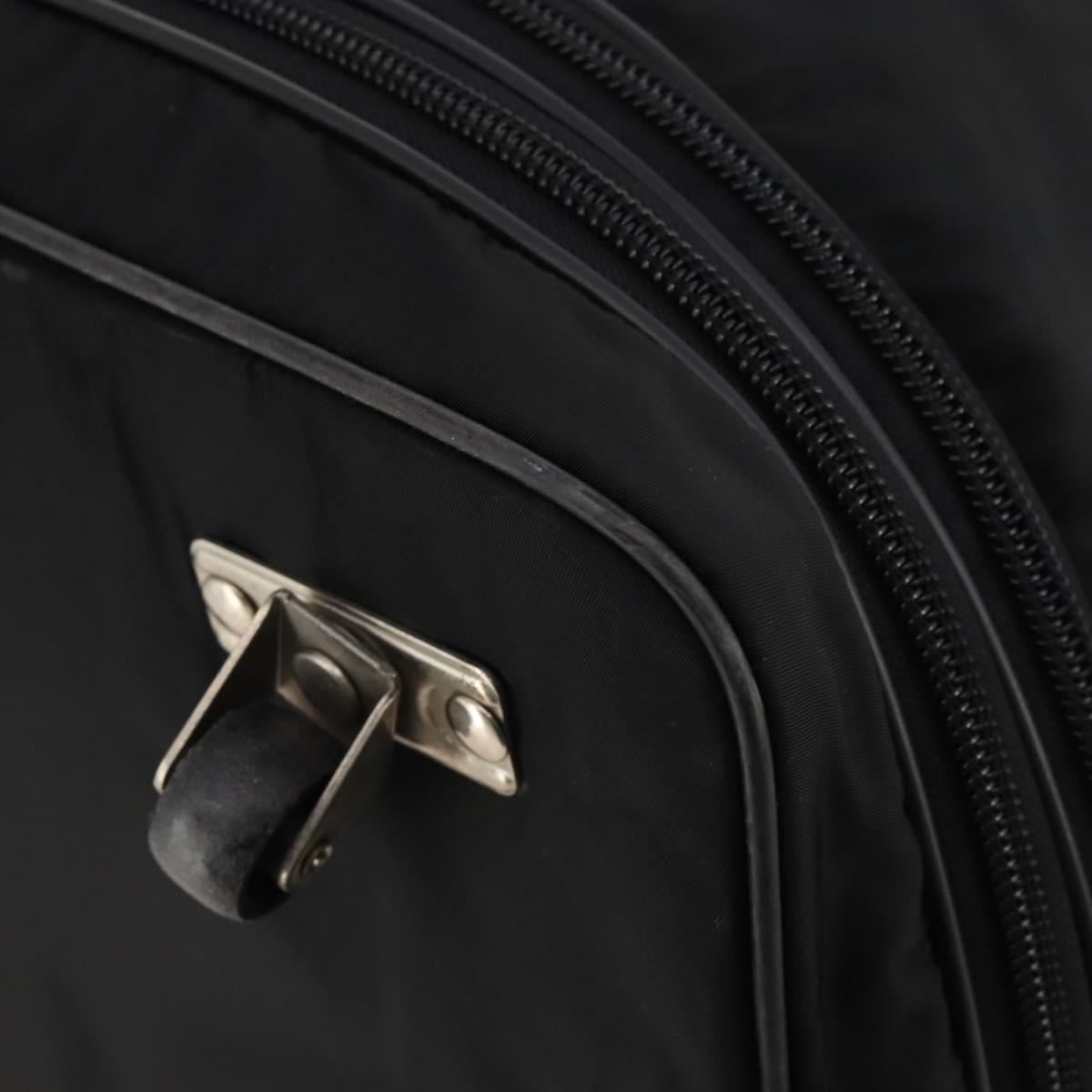 PRADA Boston Bag Nylon Black Silver Auth 201310
