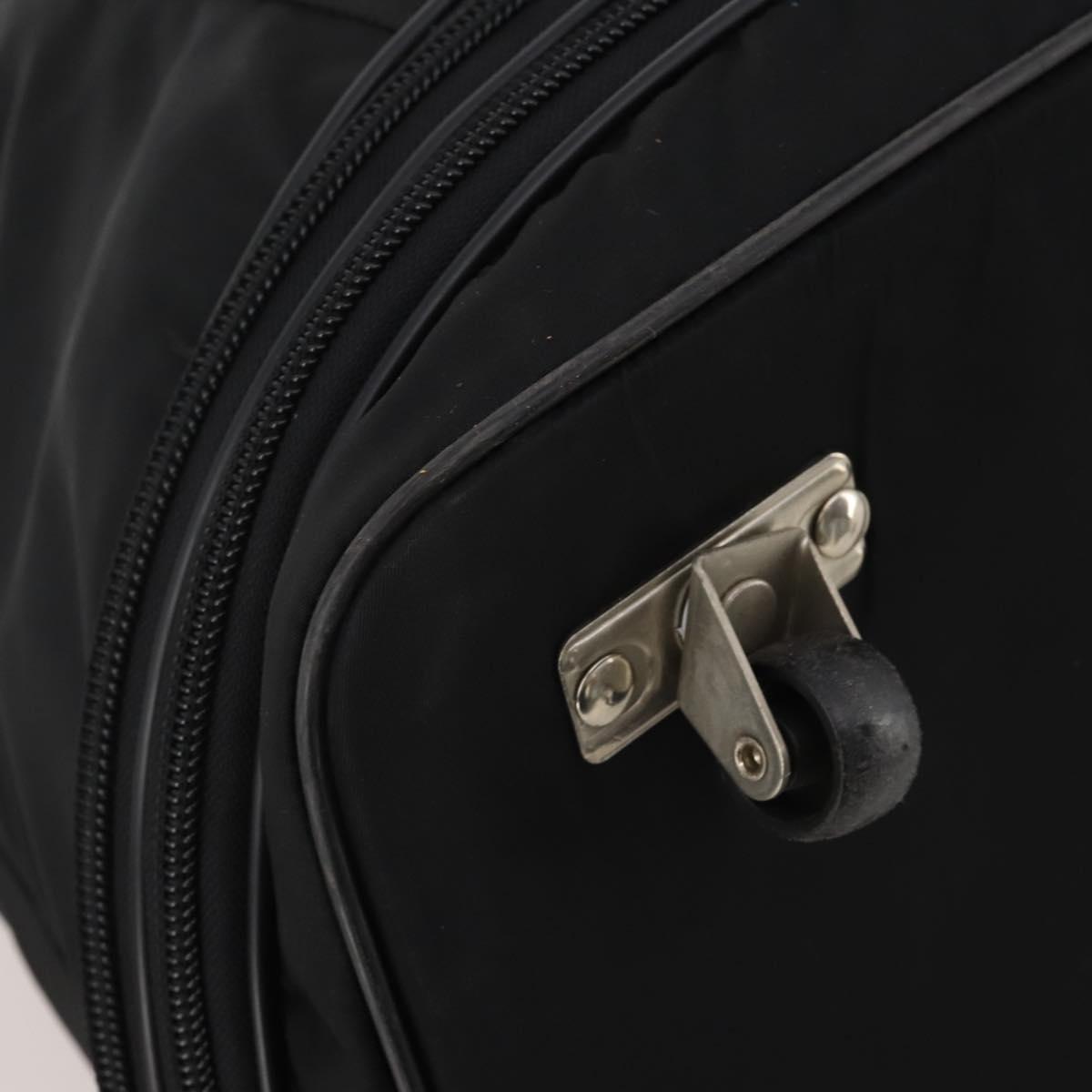 PRADA Boston Bag Nylon Black Silver Auth 201310