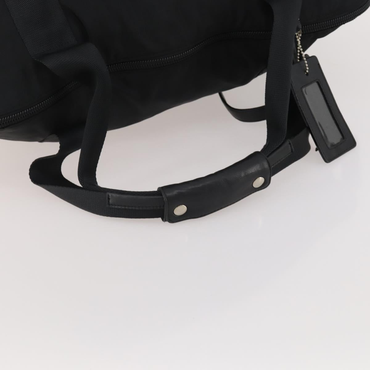 PRADA Boston Bag Nylon Black Silver Auth 201310