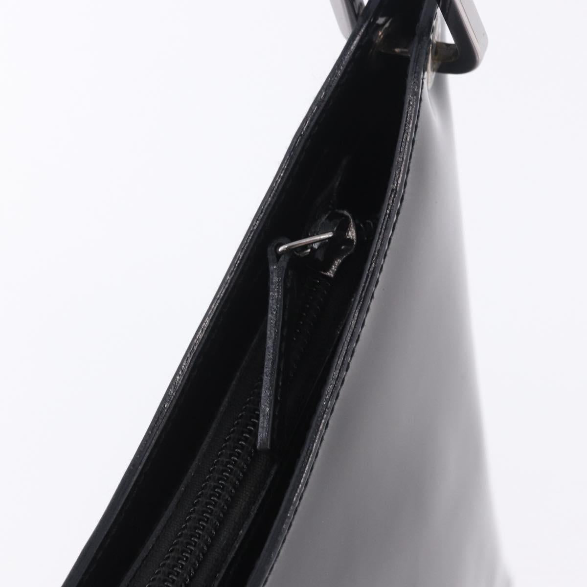 GUCCI Bamboo Hand Bag patent Black Silver 001 1998 Auth 201313