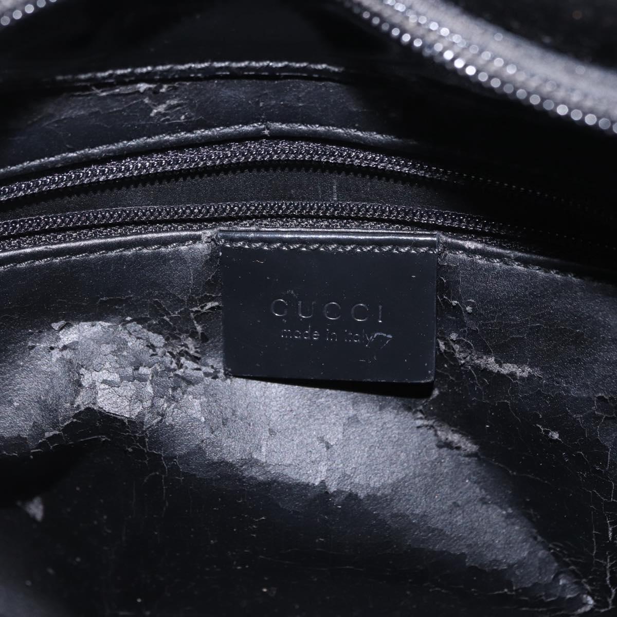 GUCCI Bamboo Hand Bag patent Black Silver 001 1998 Auth 201313
