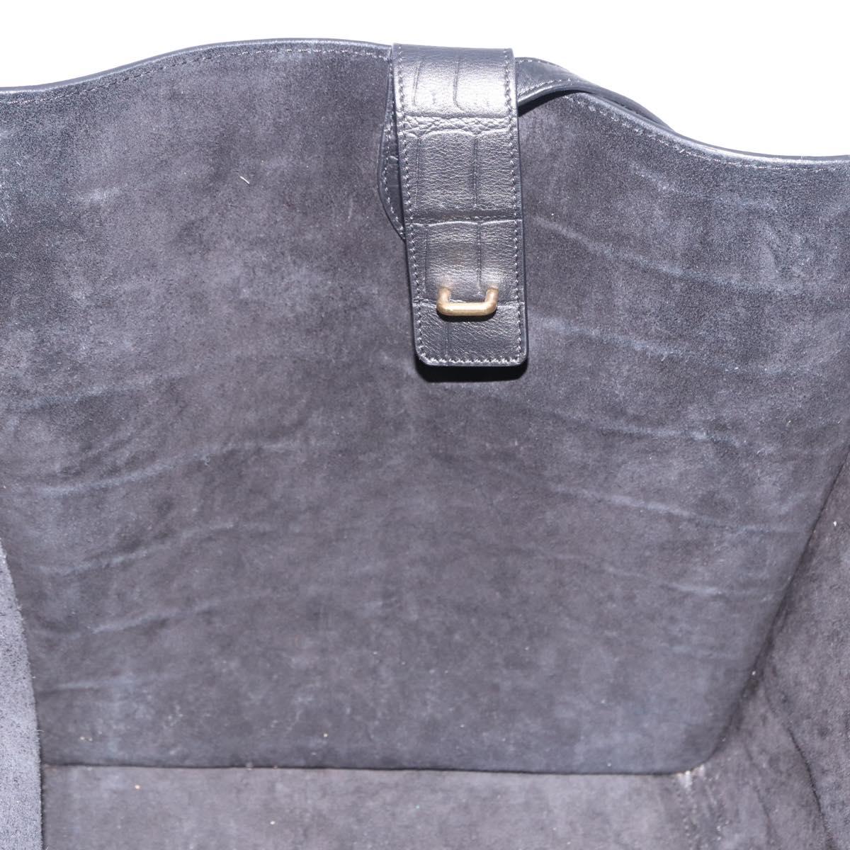 CELINE Luggage Phantom Shopper Hand Bag Leather Black Gold Tone Auth 201314V