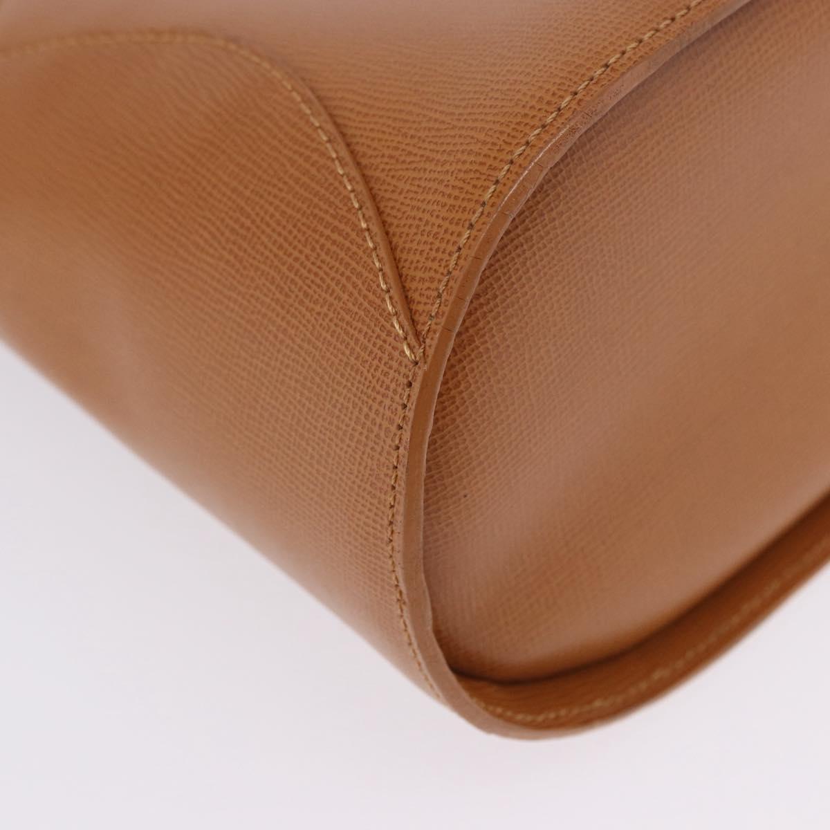 Christian Dior Hand Bag Leather Brown Gold Tone Auth 201316