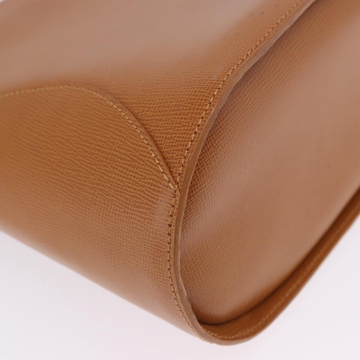 Christian Dior Hand Bag Leather Brown Gold Tone Auth 201316