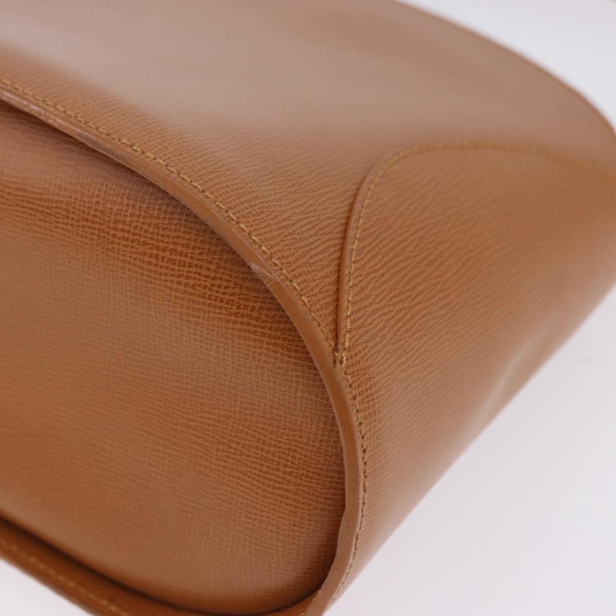 Christian Dior Hand Bag Leather Brown Gold Tone Auth 201316