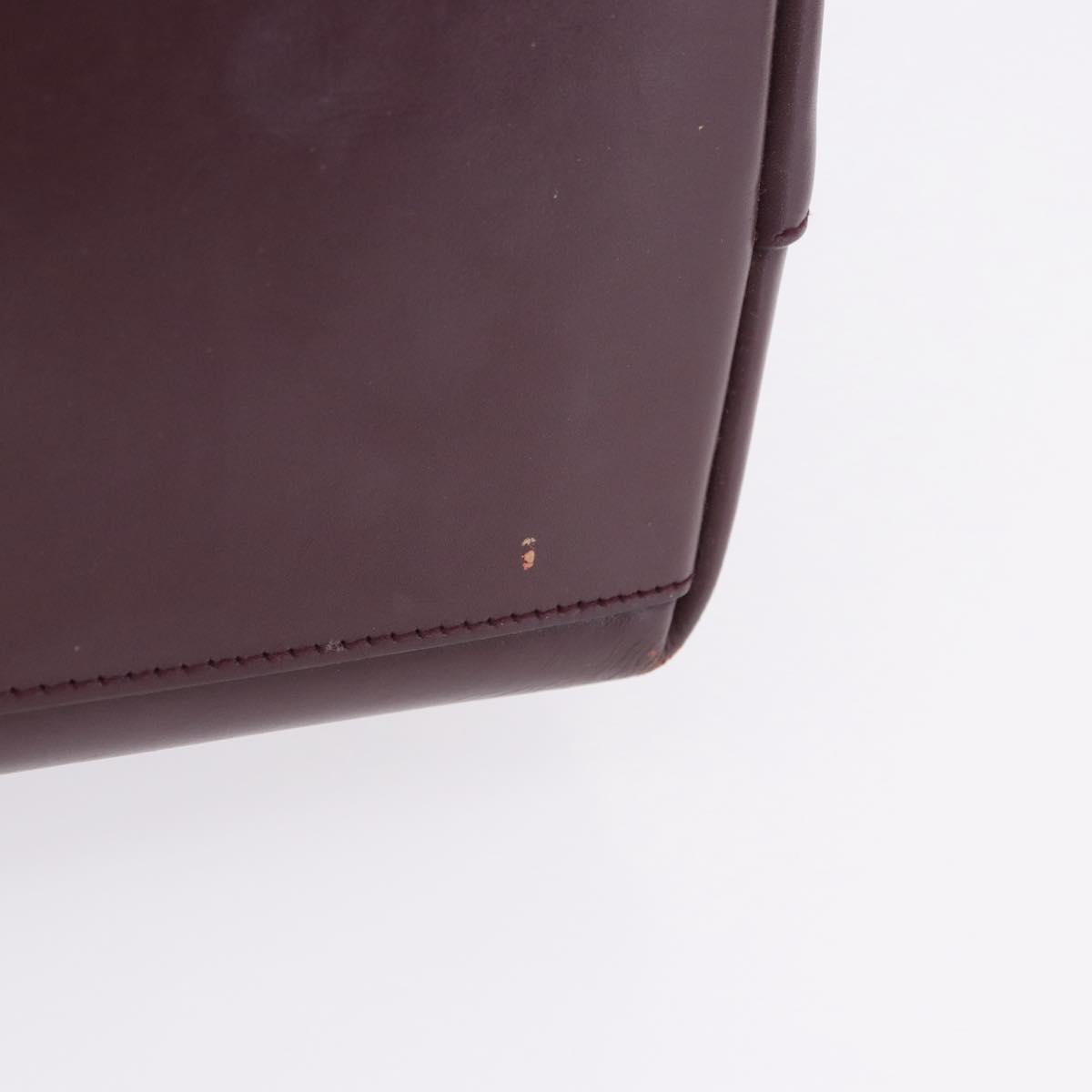 PRADA Tote Bag Leather Wine Red Auth 201318