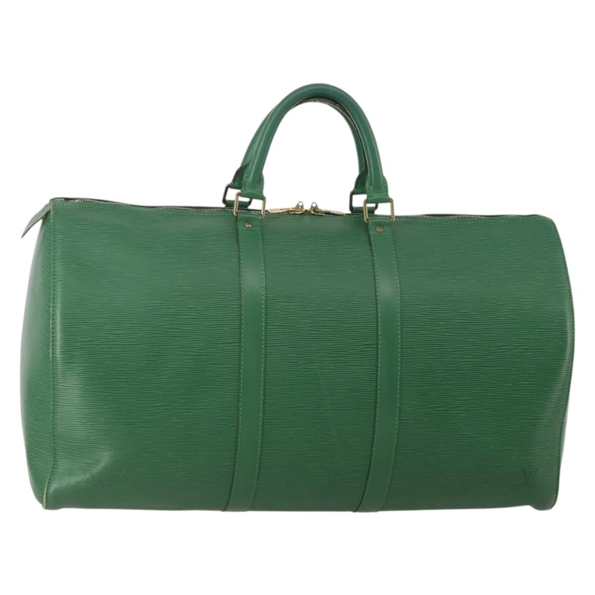 LOUIS VUITTON Epi Keepall 50 Boston Bag Green M42964 LV Auth 201319