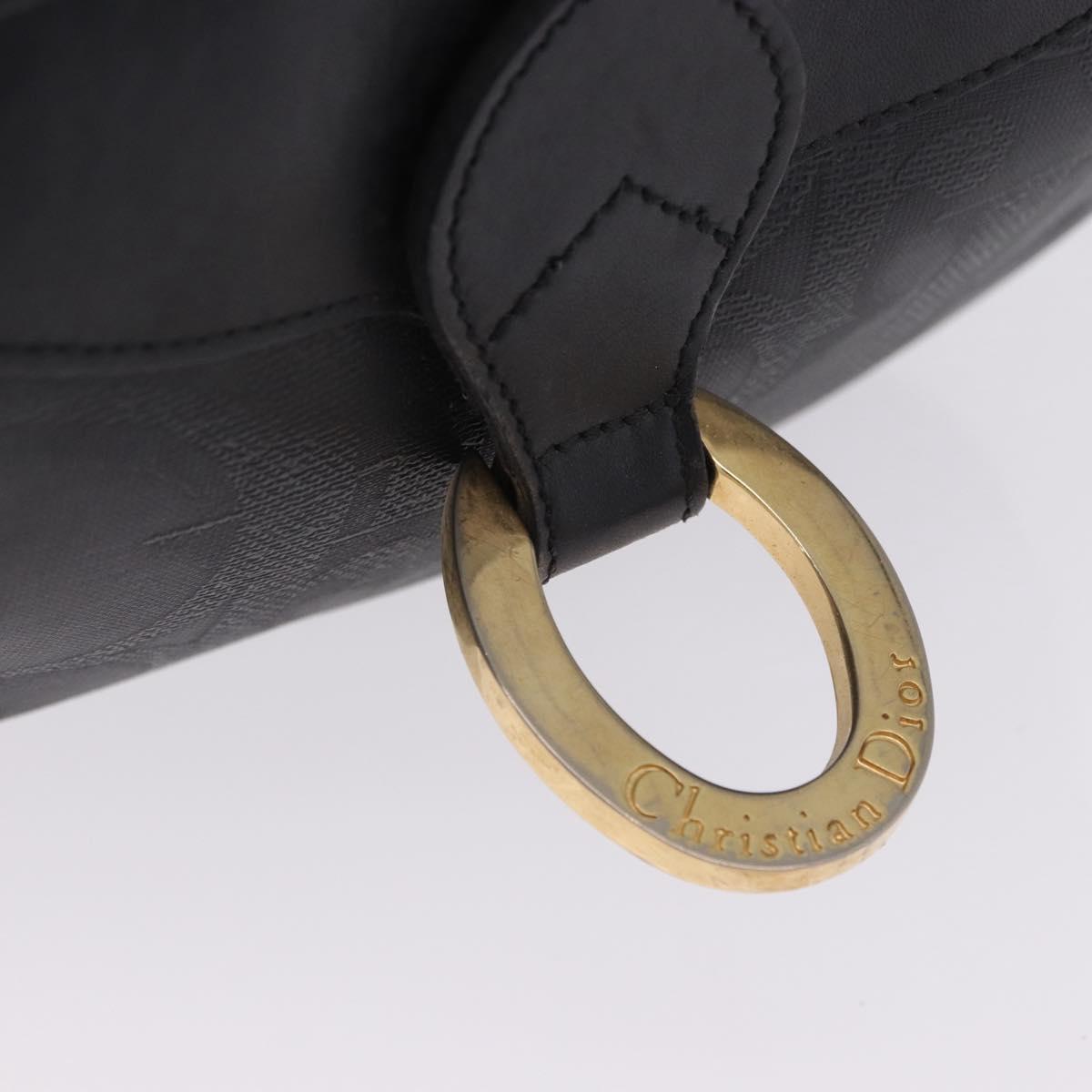 Christian Dior Trotter Shoulder Bag PVC Leather Black Gold Tone Auth 201320