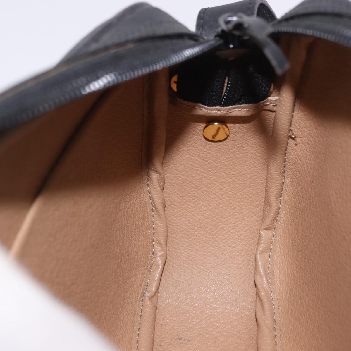 Christian Dior Trotter Shoulder Bag PVC Leather Black Gold Tone Auth 201320