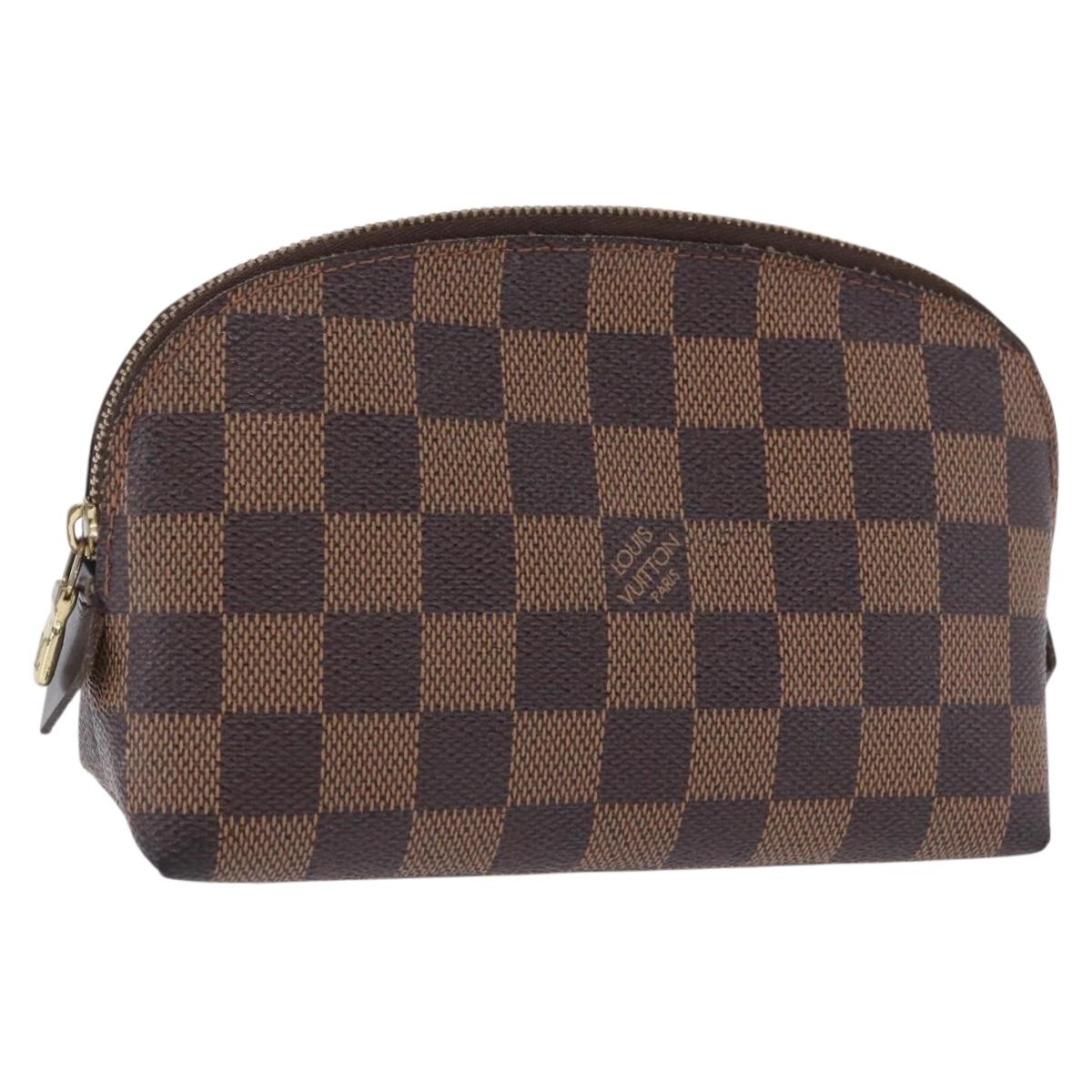 LOUIS VUITTON Damier Ebene Pochette Cosmetic PM Pouch N47516 LV Auth 201322A