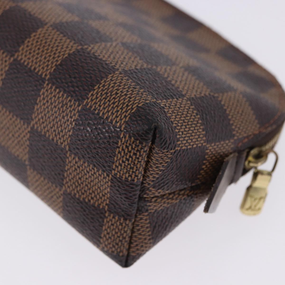LOUIS VUITTON Damier Ebene Pochette Cosmetic PM Pouch N47516 LV Auth 201322A