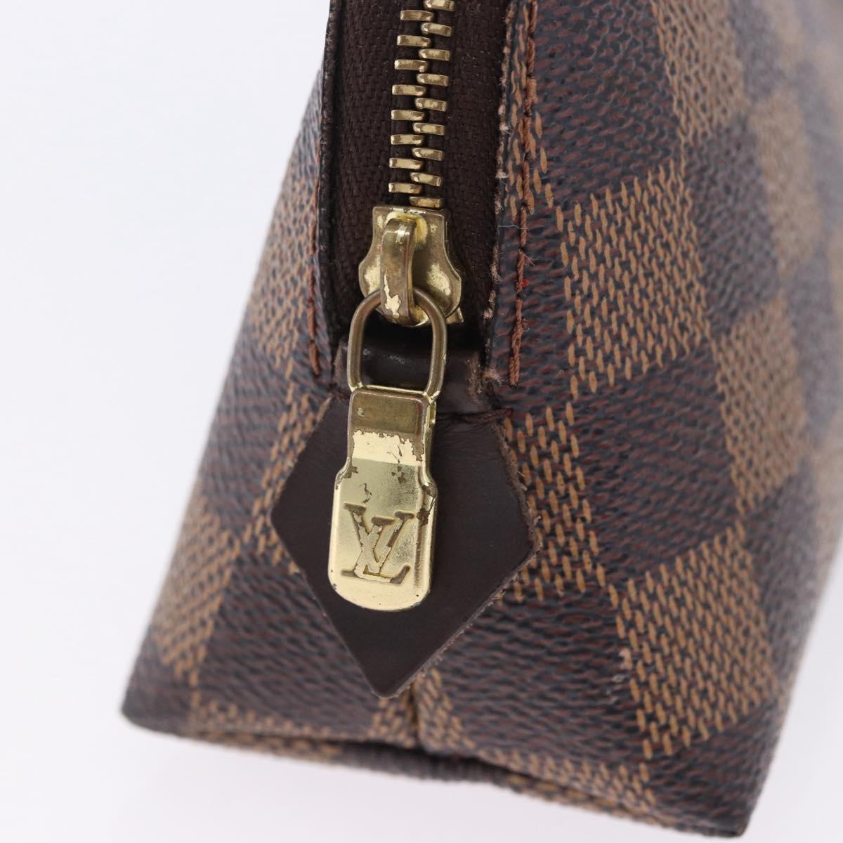 LOUIS VUITTON Damier Ebene Pochette Cosmetic PM Pouch N47516 LV Auth 201322A