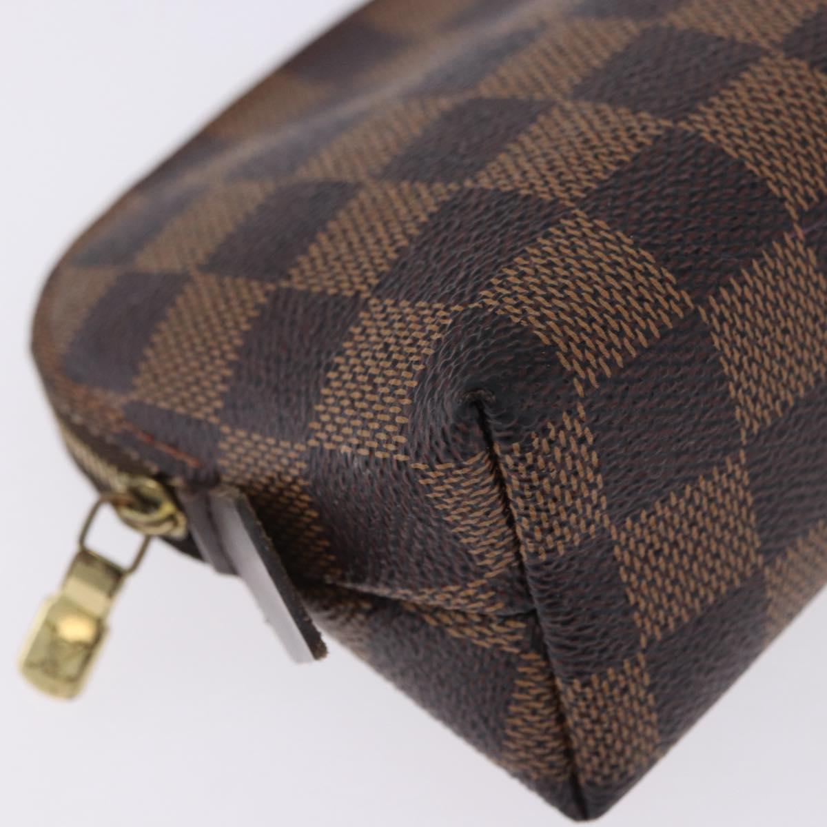 LOUIS VUITTON Damier Ebene Pochette Cosmetic PM Pouch N47516 LV Auth 201322A