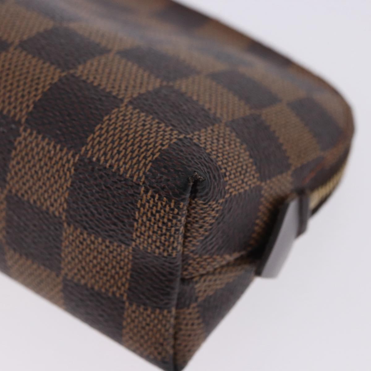 LOUIS VUITTON Damier Ebene Pochette Cosmetic PM Pouch N47516 LV Auth 201322A
