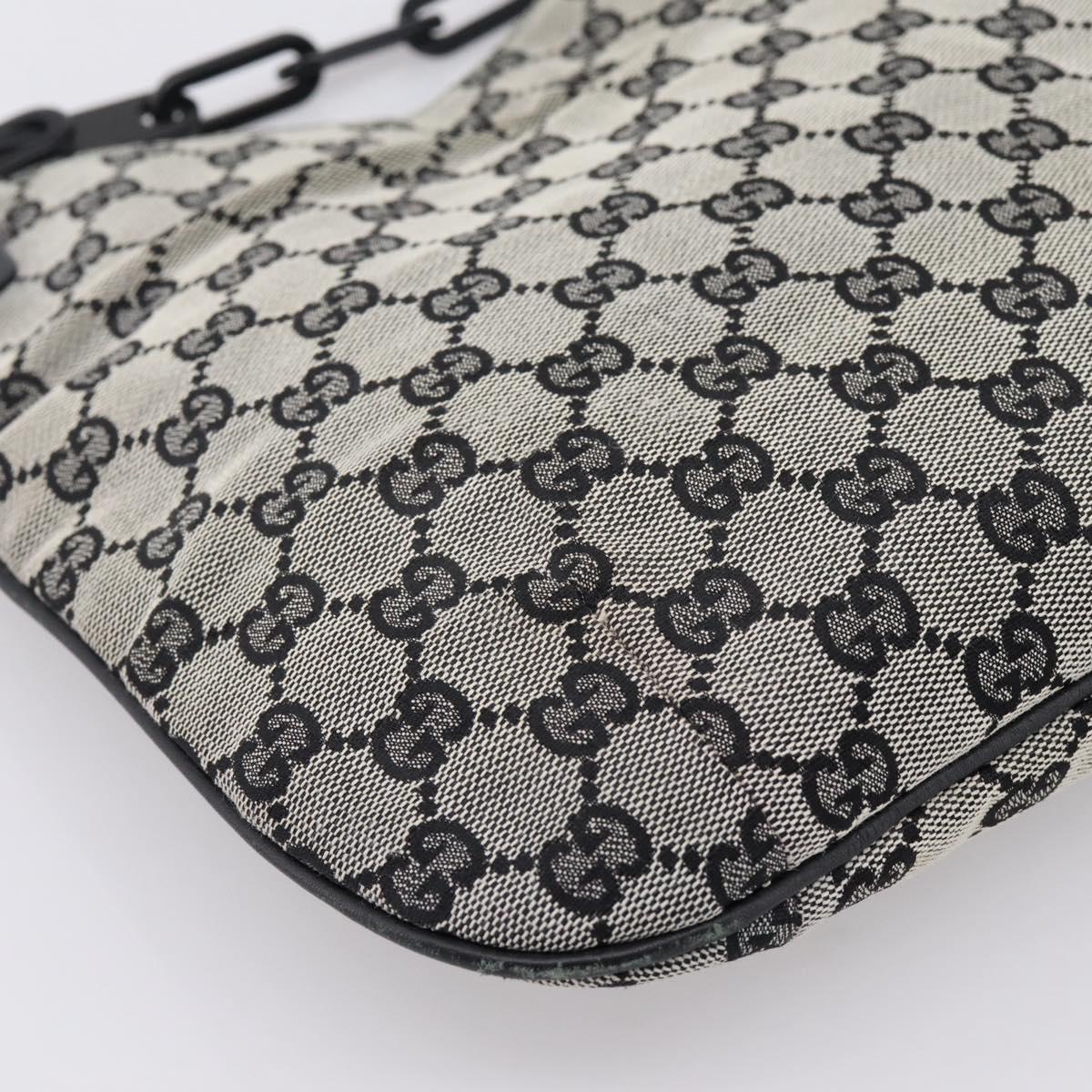 GUCCI GG Canvas Chain Shoulder Bag Black 001 4168 Auth 201323A