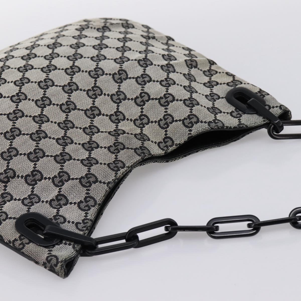 GUCCI GG Canvas Chain Shoulder Bag Black 001 4168 Auth 201323A