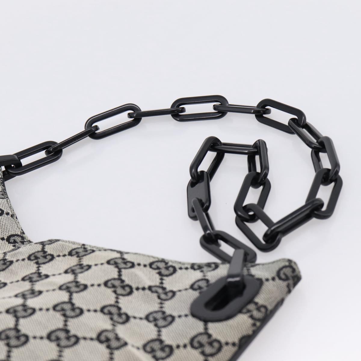 GUCCI GG Canvas Chain Shoulder Bag Black 001 4168 Auth 201323A