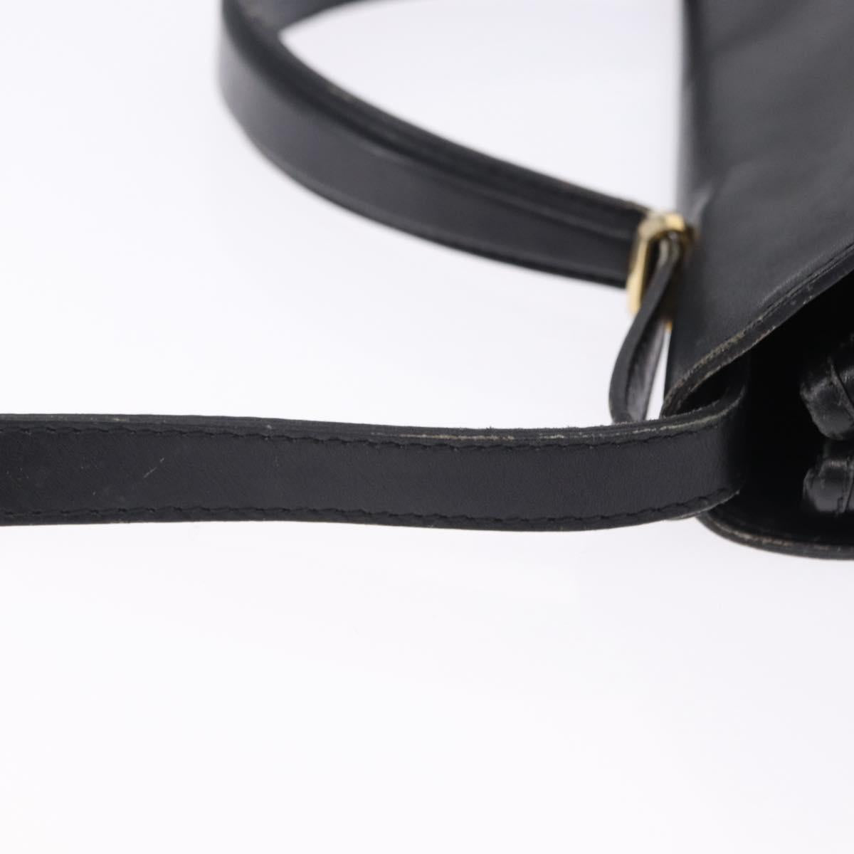 Christian Dior Hand Bag Leather 2way Black Gold Tone Auth 201324