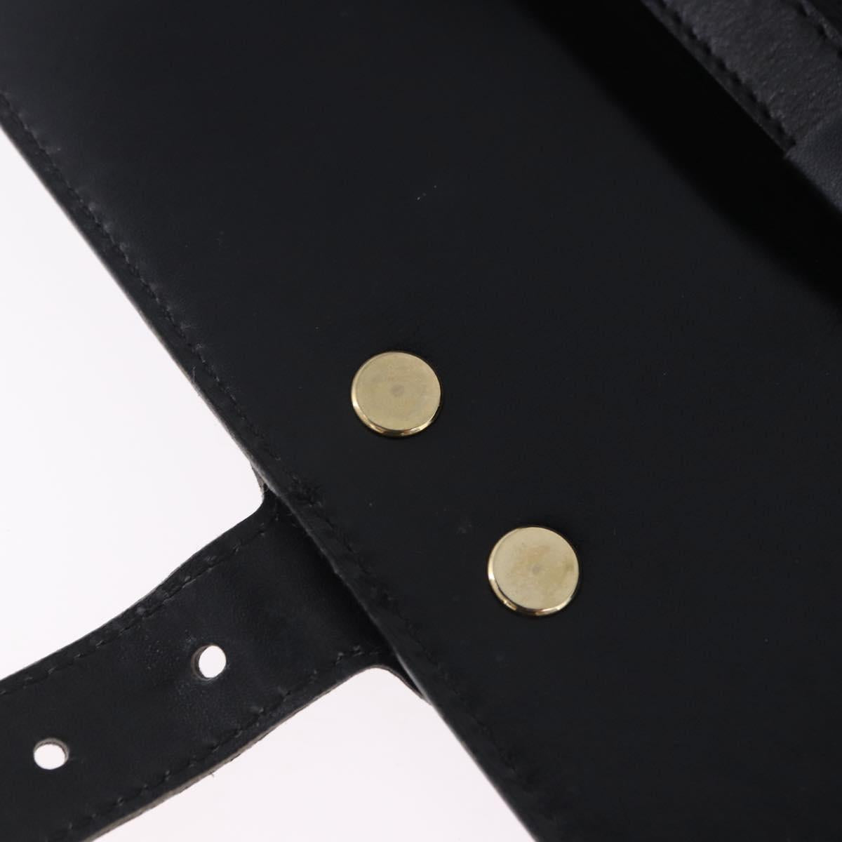 Christian Dior Hand Bag Leather 2way Black Gold Tone Auth 201324
