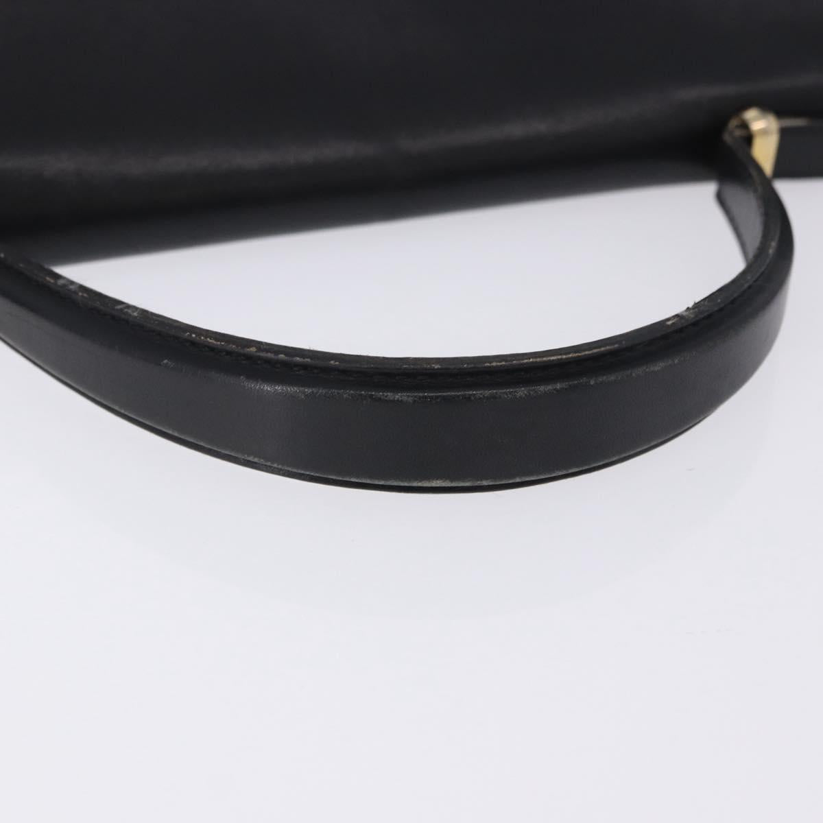 Christian Dior Hand Bag Leather 2way Black Gold Tone Auth 201324