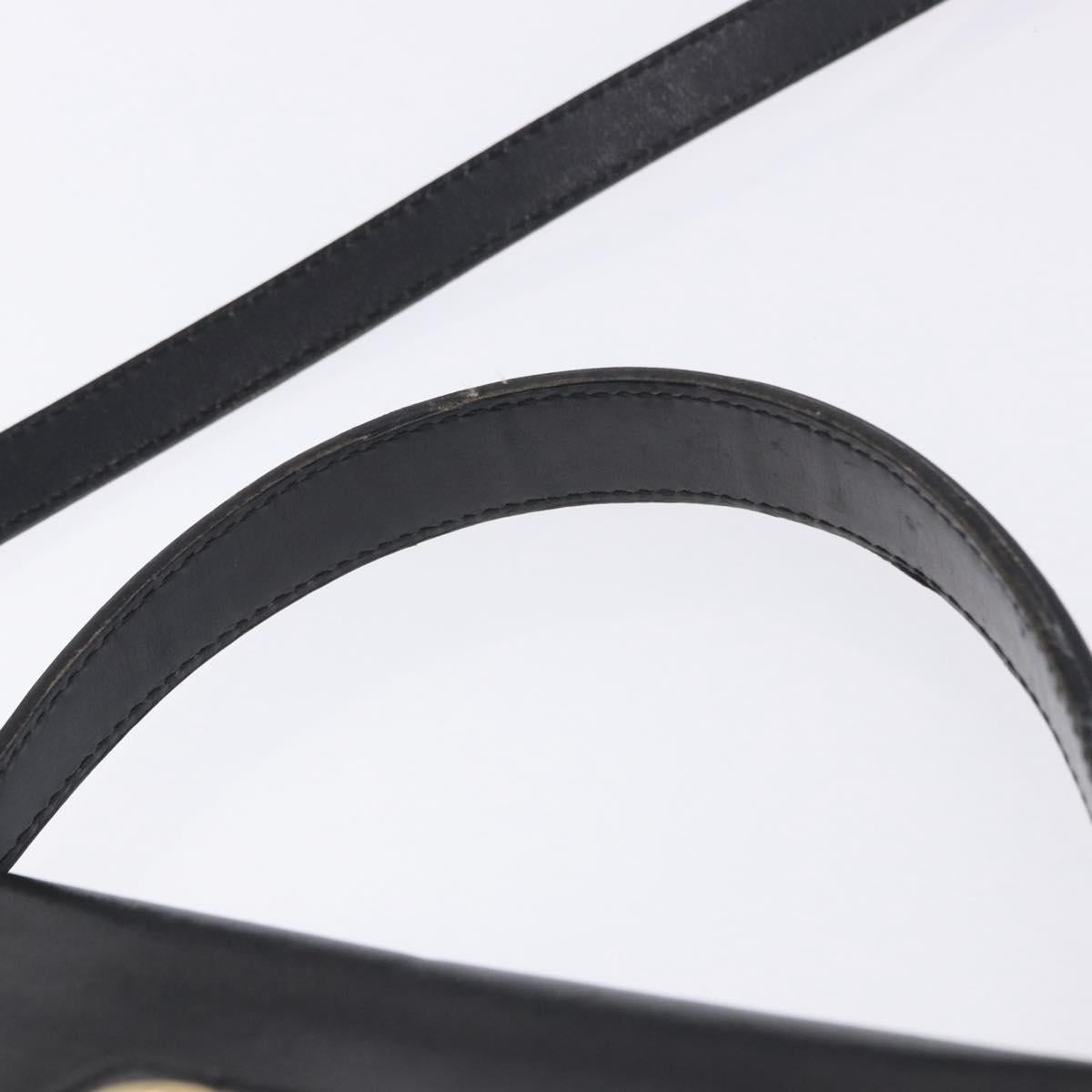 Christian Dior Hand Bag Leather 2way Black Gold Tone Auth 201324