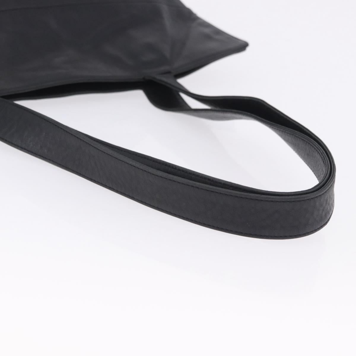 CHANEL Tote Bag Lamb Skin Black CC Auth 201339A