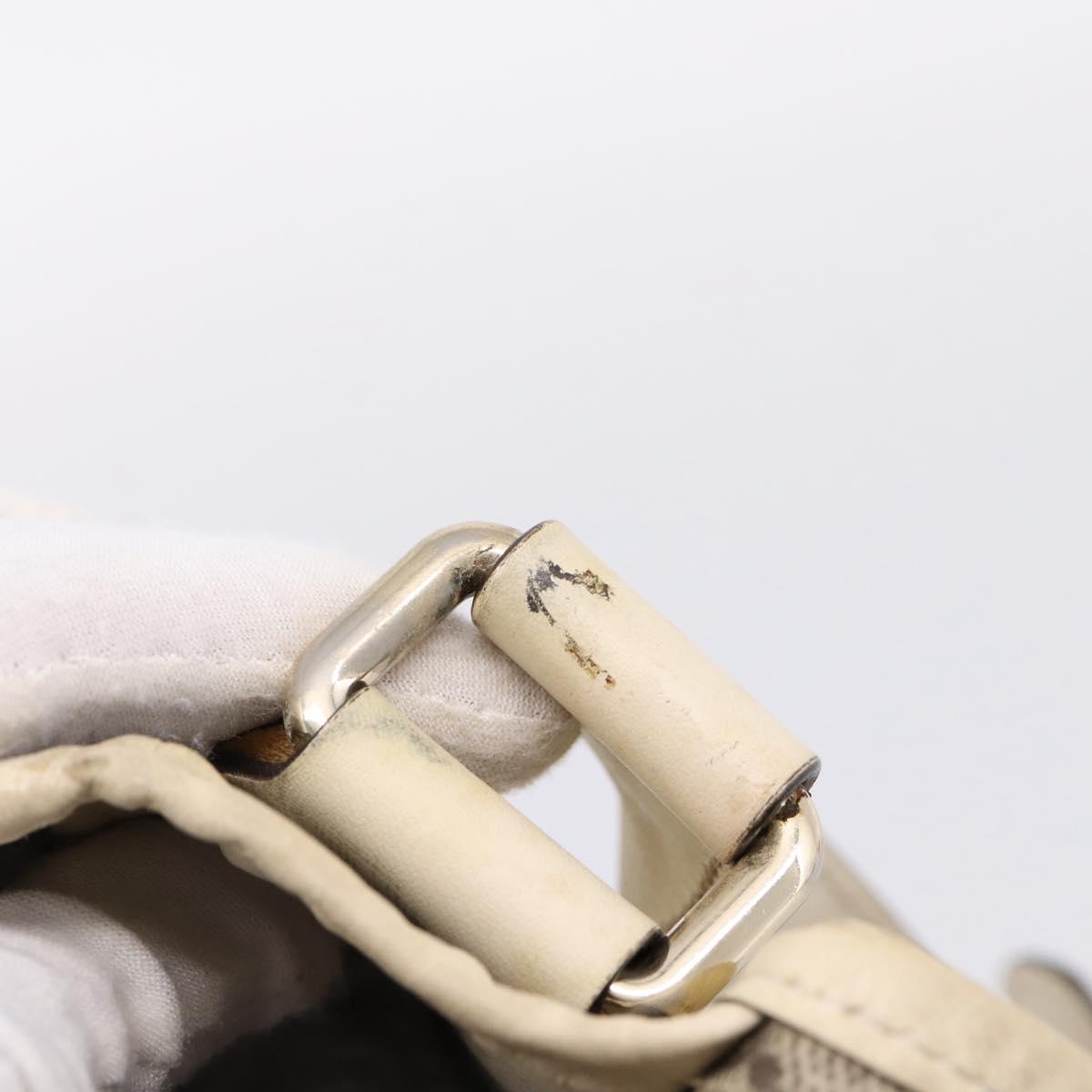 GUCCI GG Supreme Shoulder Bag PVC Beige Silver 201732 Auth 201340