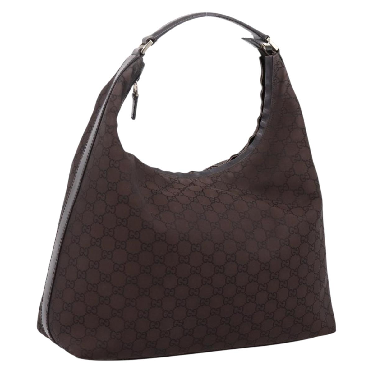GUCCI GG Canvas Shoulder Bag Outlet Brown Gold 257279 Auth 201342A