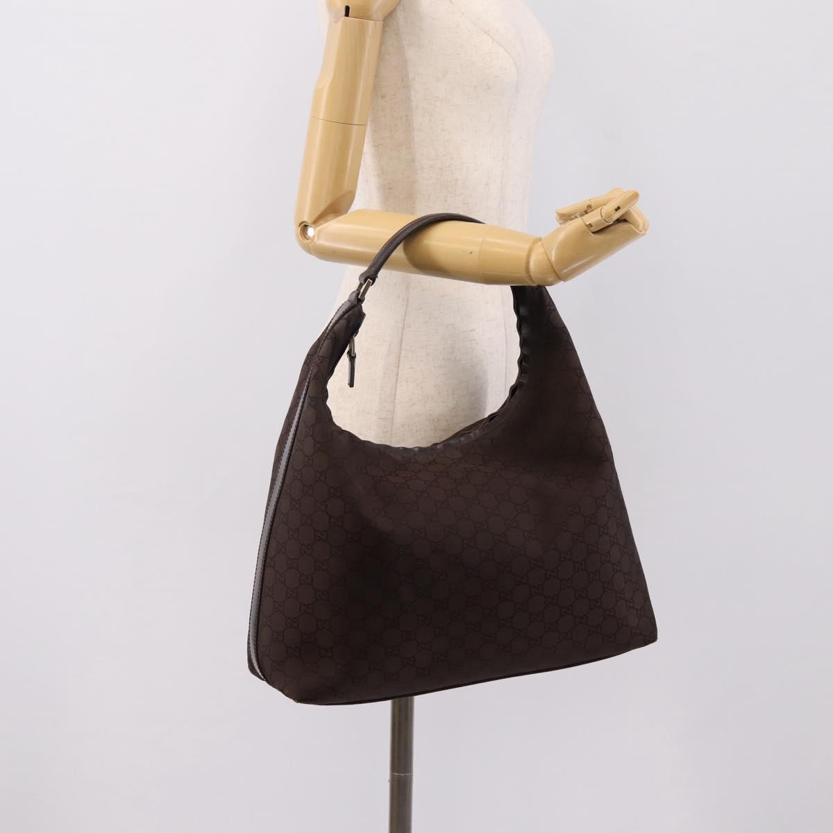 GUCCI GG Canvas Shoulder Bag Outlet Brown Gold 257279 Auth 201342A