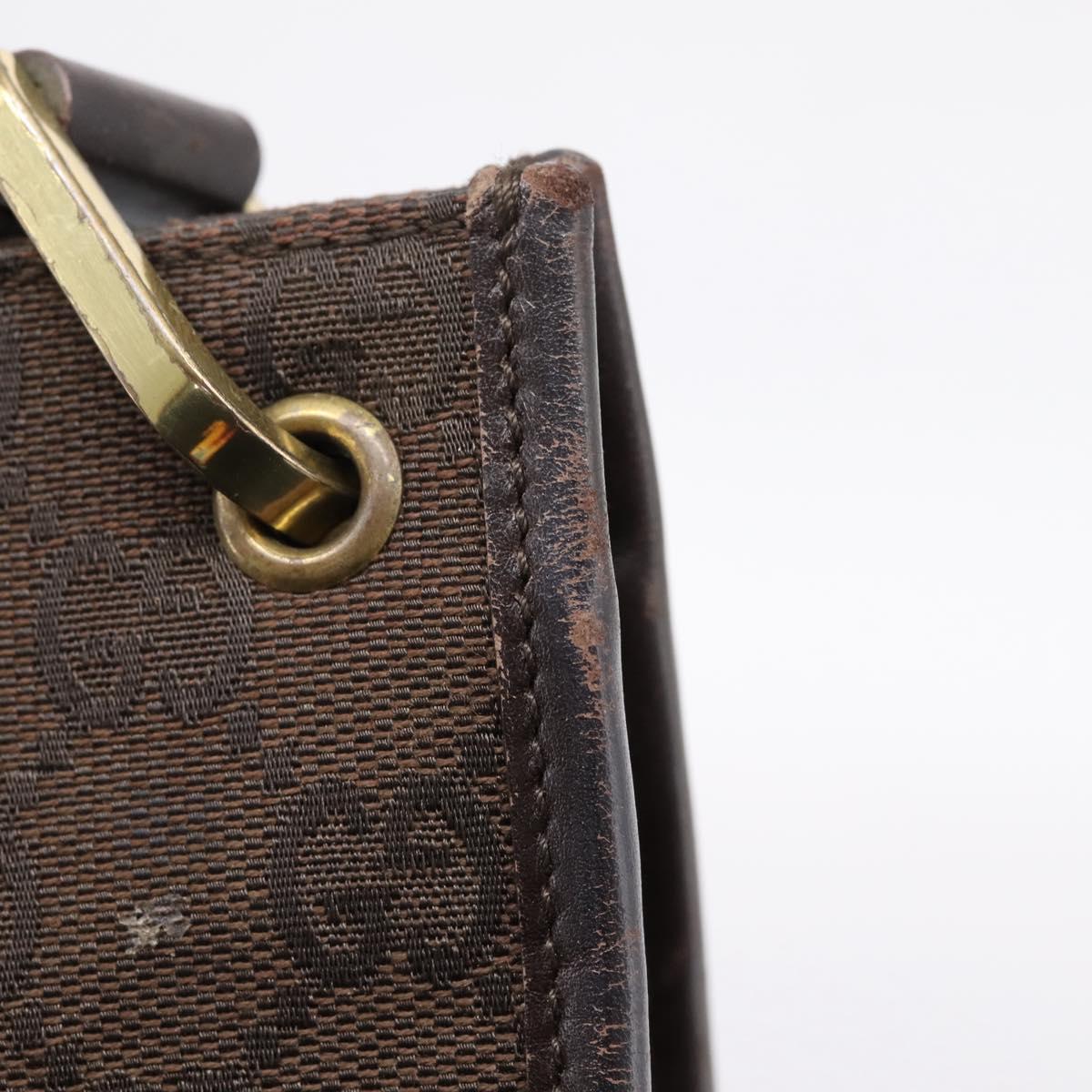 GUCCI GG Canvas Shoulder Bag Brown Gold 91762 Auth 201343