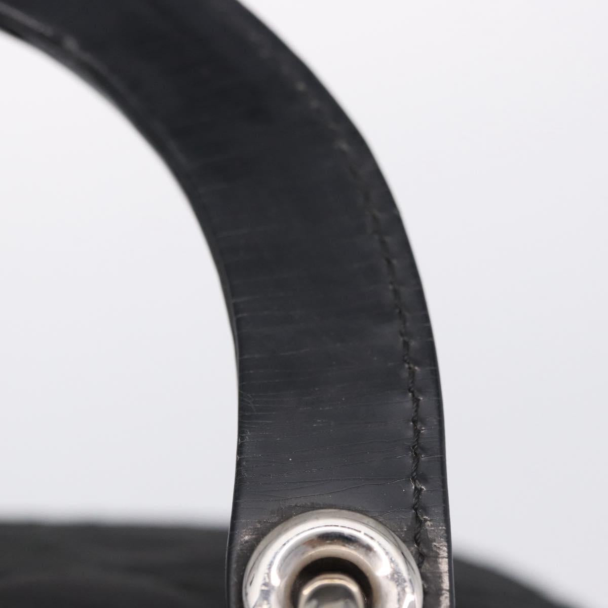 Christian Dior Lady Dior Canage Hand Bag Nylon Black Silver Auth 201347