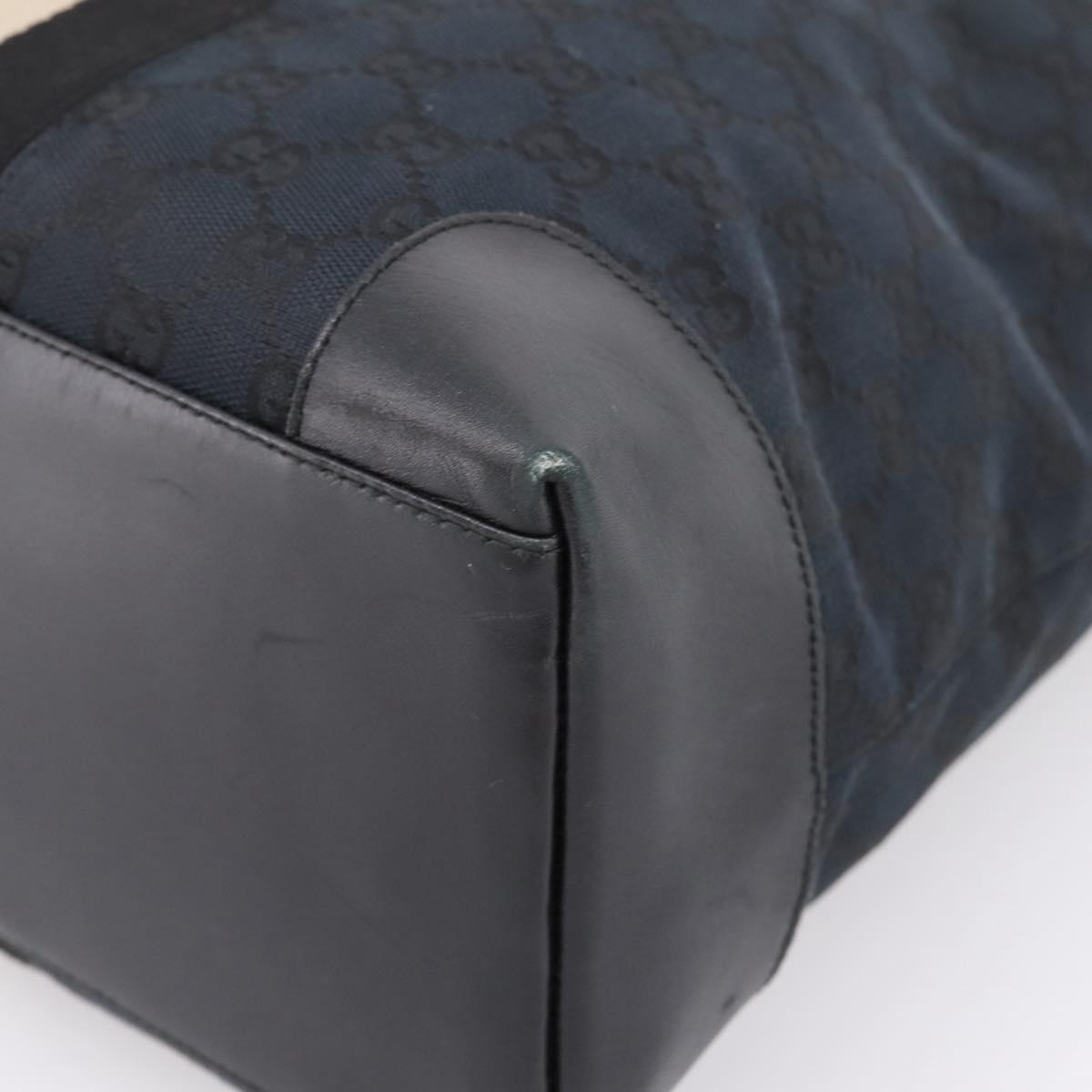 GUCCI GG Canvas Hand Bag Black Silver 002 1093 3444 Auth 201351