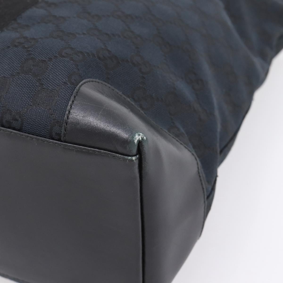 GUCCI GG Canvas Hand Bag Black Silver 002 1093 3444 Auth 201351