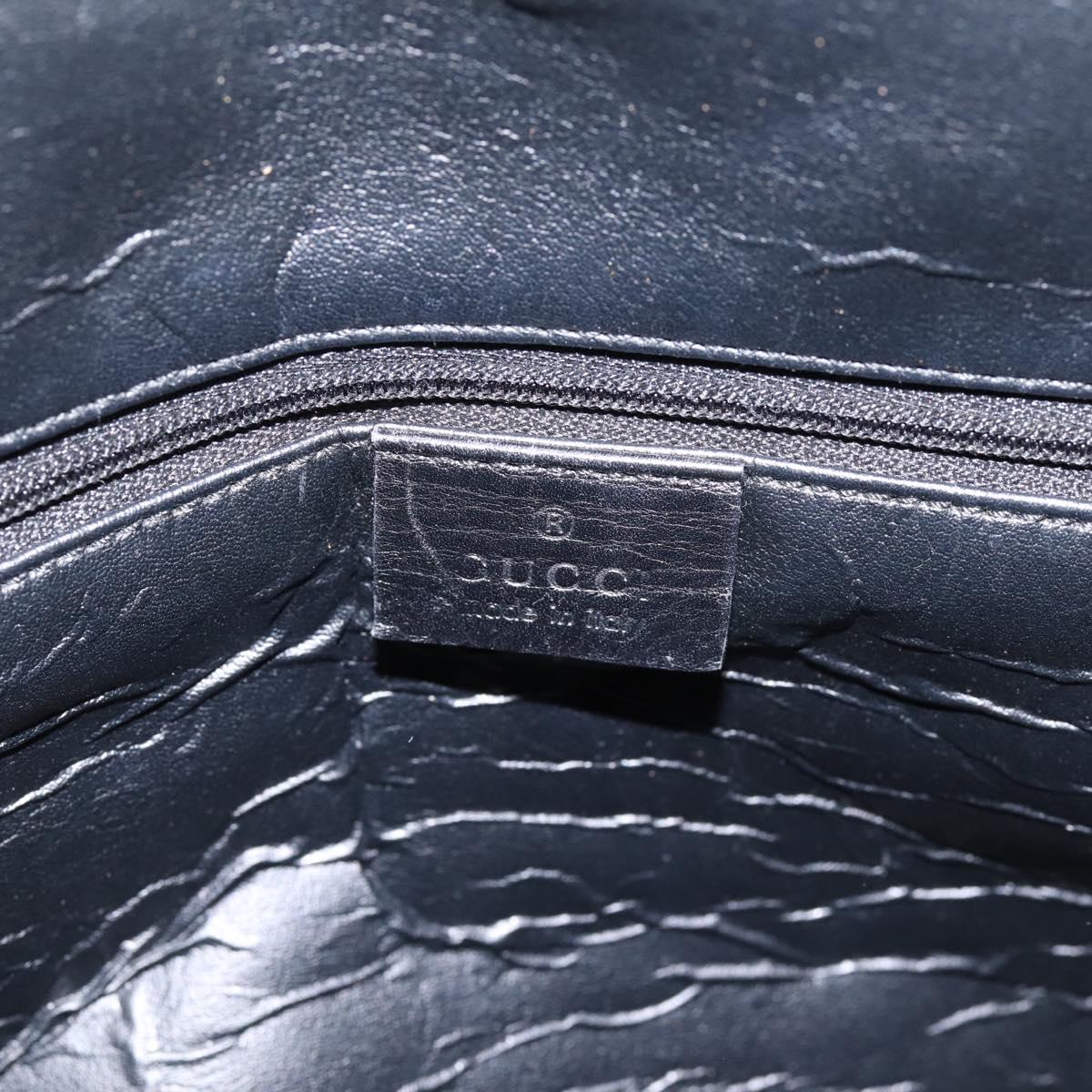 GUCCI GG Canvas Hand Bag Black Silver 002 1093 3444 Auth 201351