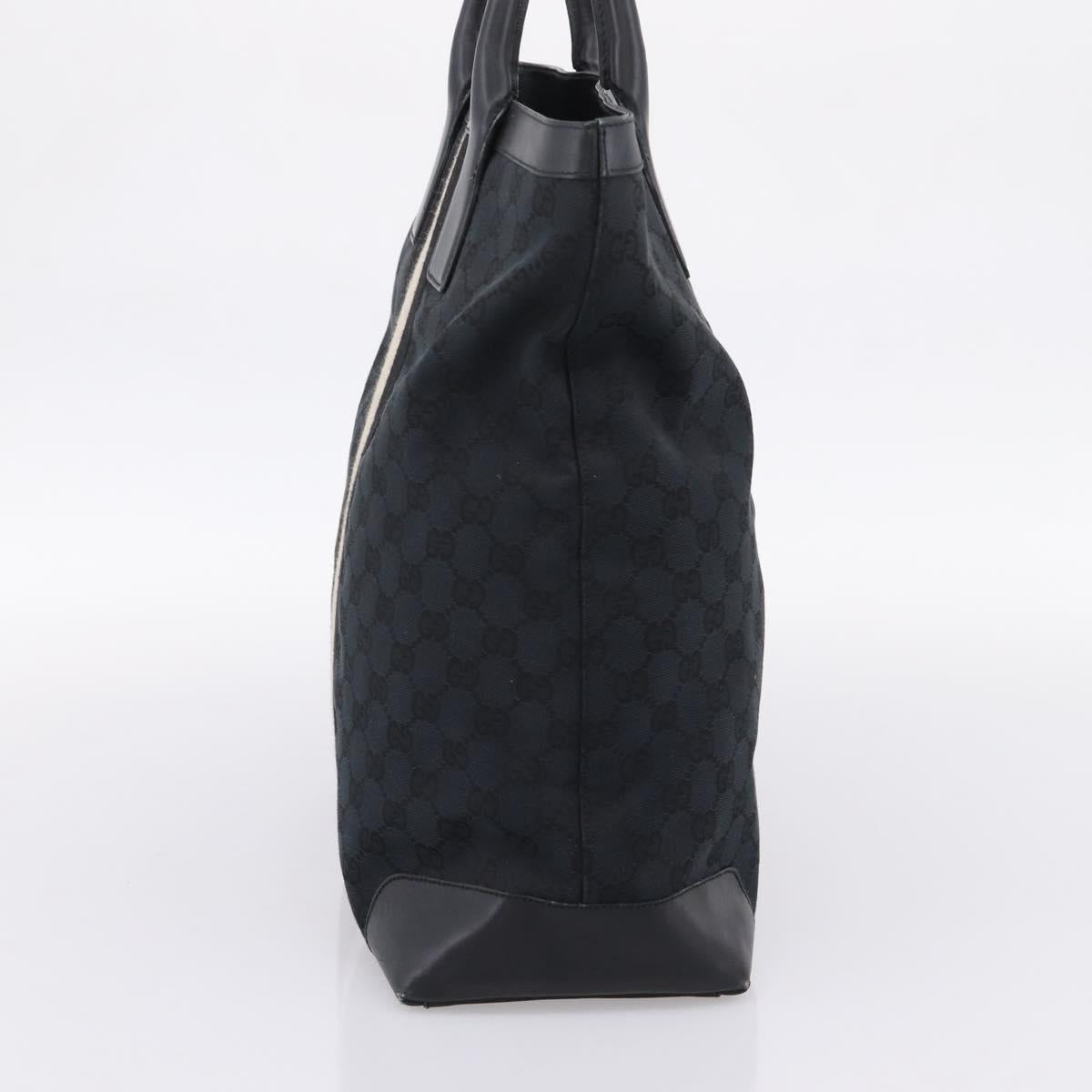 GUCCI GG Canvas Hand Bag Black Silver 002 1093 3444 Auth 201351