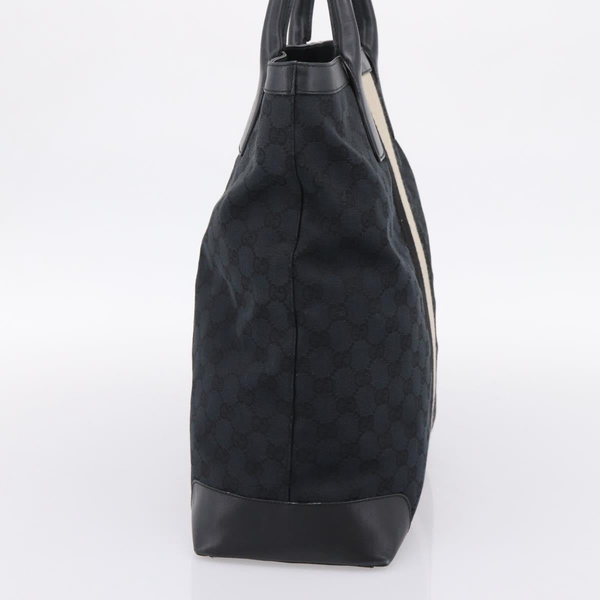 GUCCI GG Canvas Hand Bag Black Silver 002 1093 3444 Auth 201351