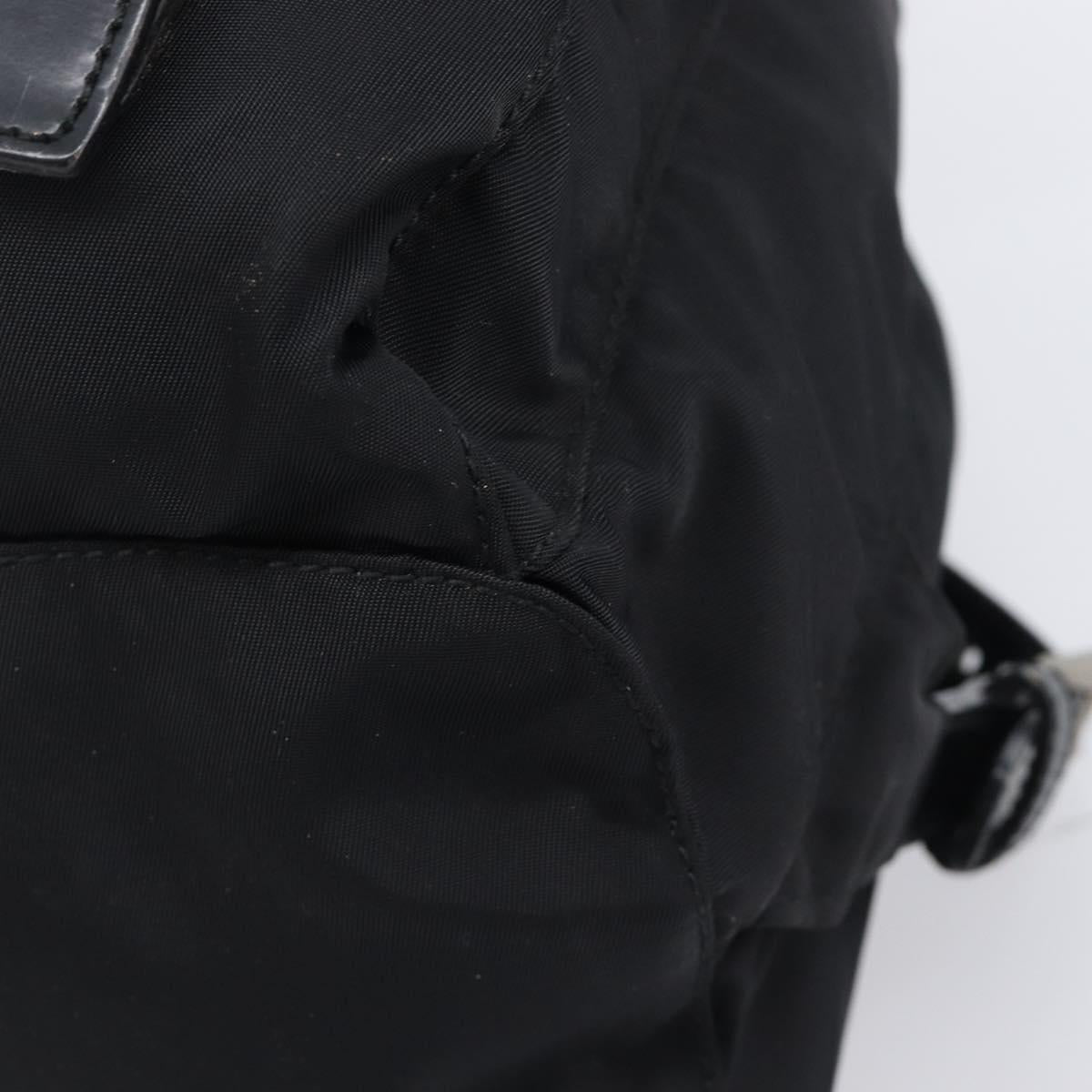PRADA Backpack Nylon Black Silver Auth 201355