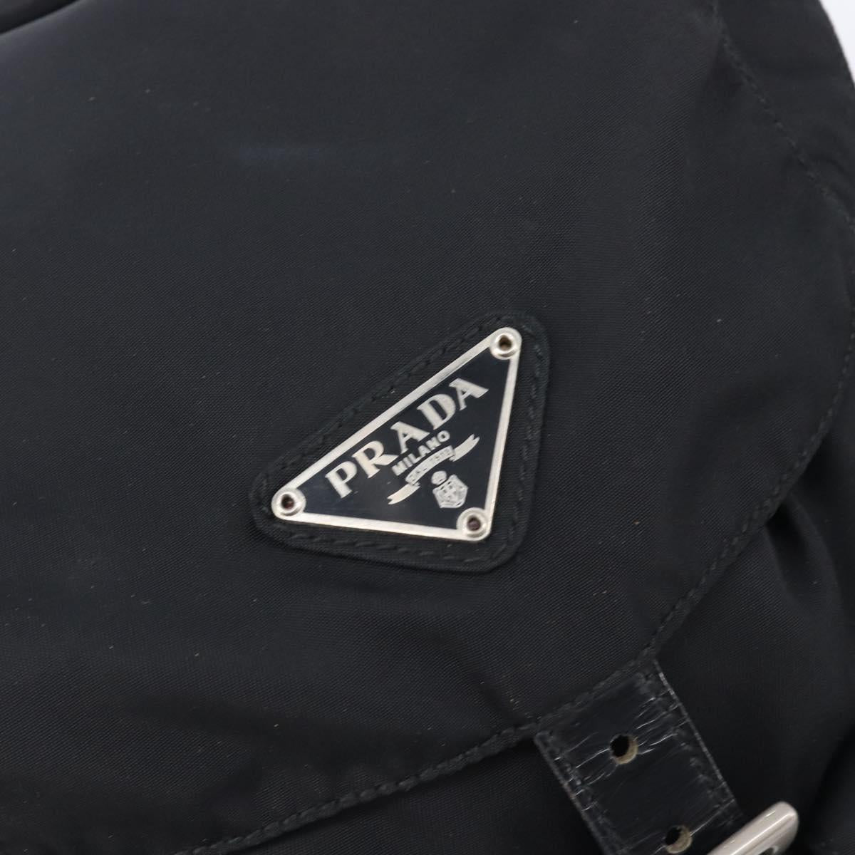 PRADA Backpack Nylon Black Silver Auth 201355