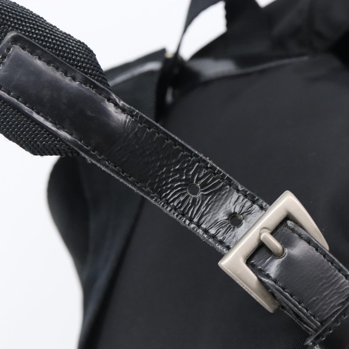 PRADA Backpack Nylon Black Silver Auth 201355