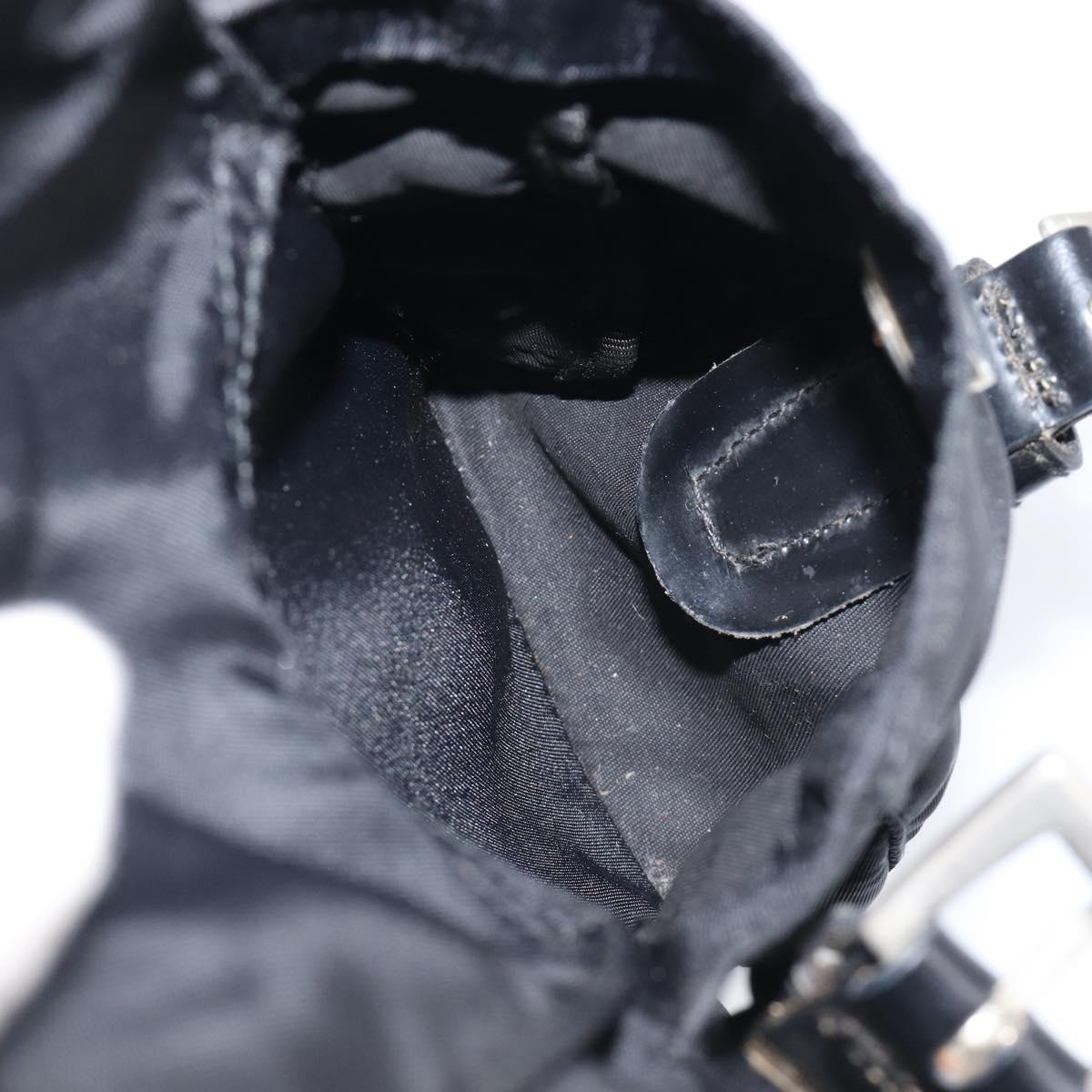 PRADA Backpack Nylon Black Silver Auth 201355