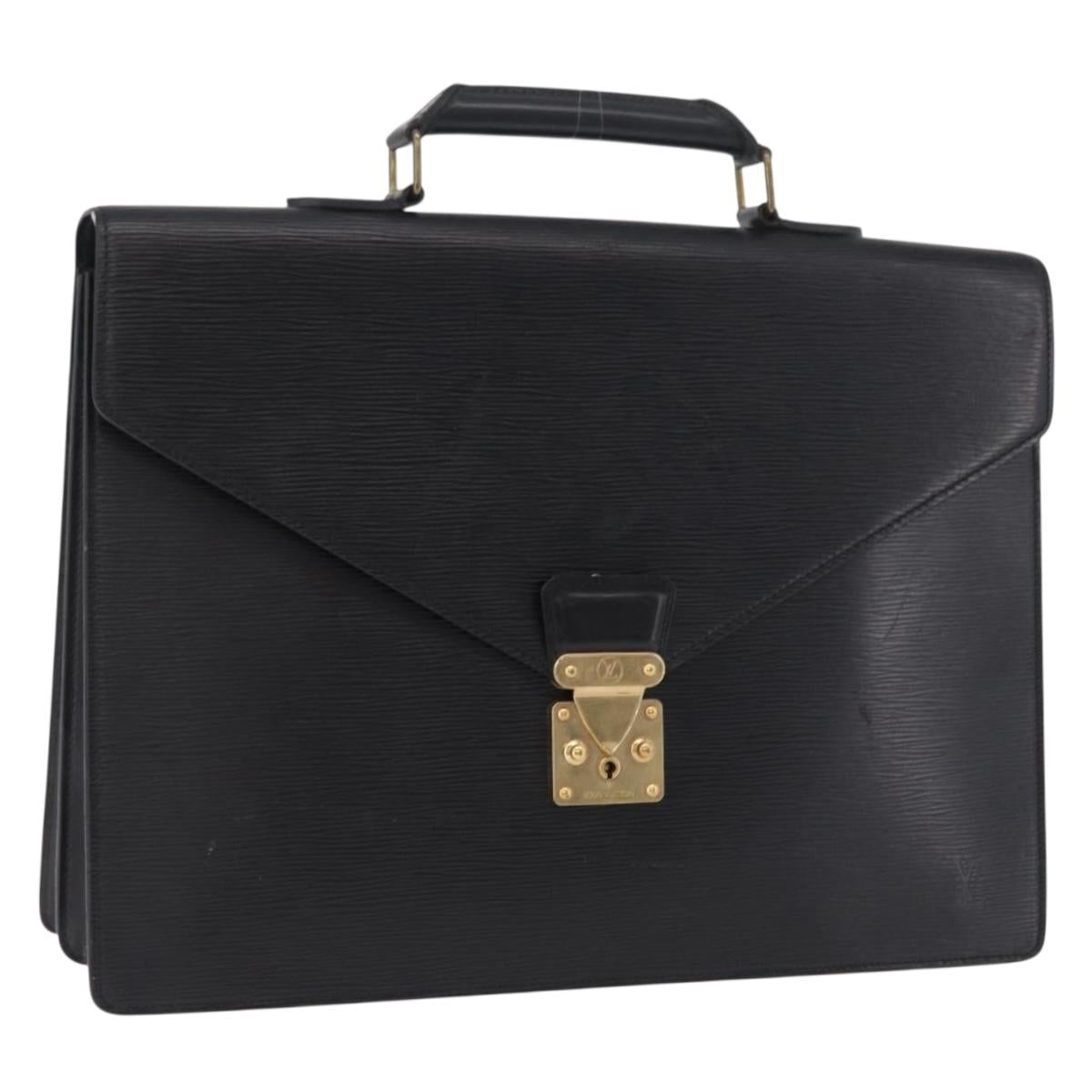 LOUIS VUITTON Epi Serviette Conseiller Business Bag Black M54422 LV Auth 201359